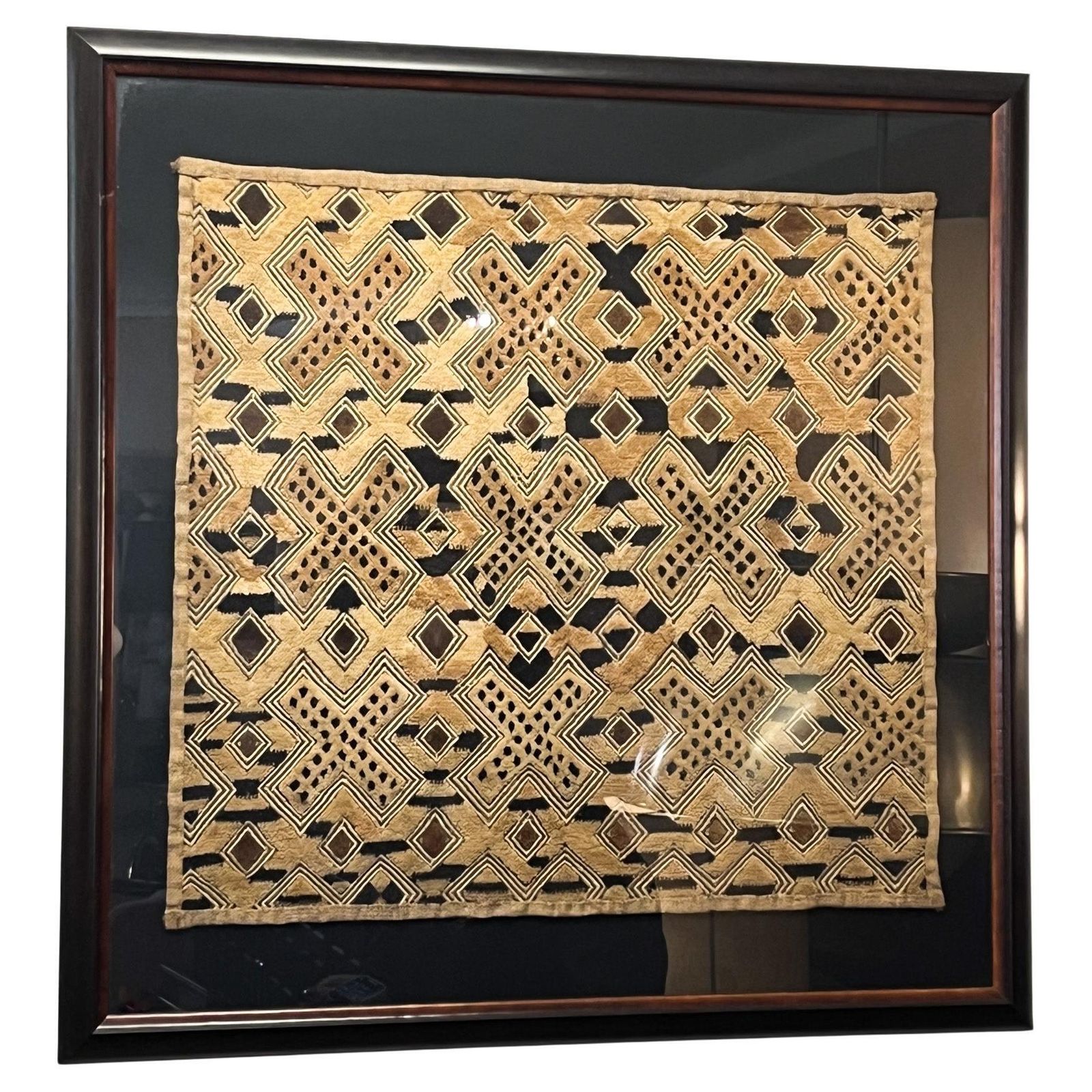 Framed Kuba Weaving, Democratic Republic Of Congo, 1950s