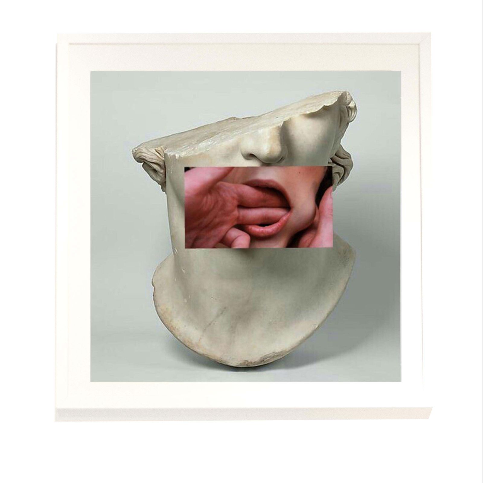Digital Collage By Naro Pinosa, Art Classic Sculpture And Mouth, Spain, 2019 photo furniture