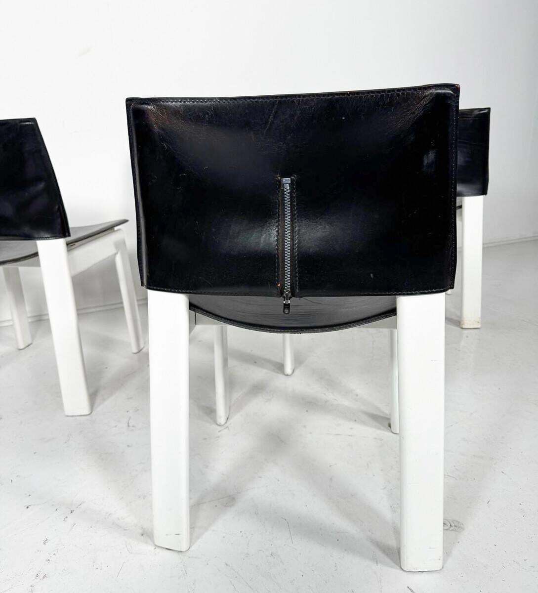 Mid Century Modern Set Of 4 Armchairs, Wood And Leather, Italy, 1970s photo furniture