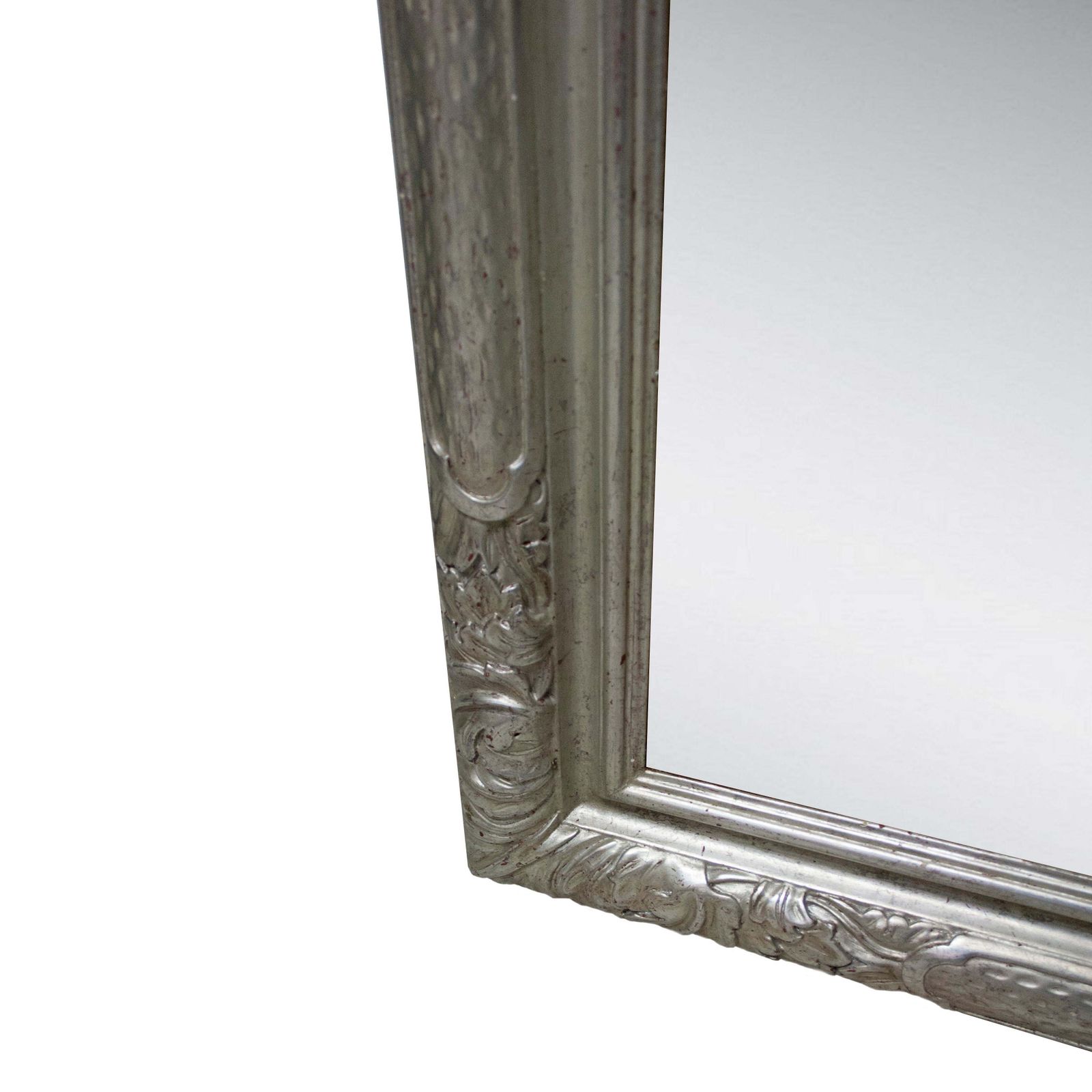 Neoclassical Regency Silver Foil Hand Carved Wooden Mirror, 1970 photo 607.0