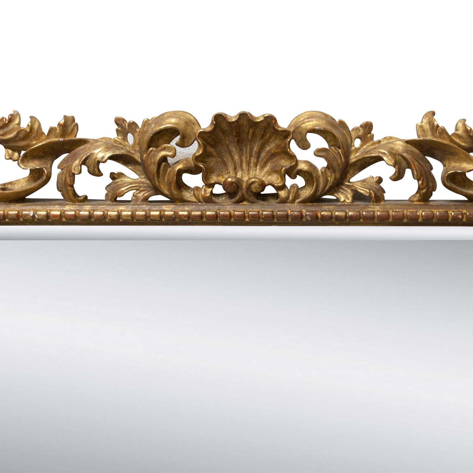 Art Nouveau Style Rectangular Gold Foil Hand Carved Wooden Mirror, 1970 photo Home Decor