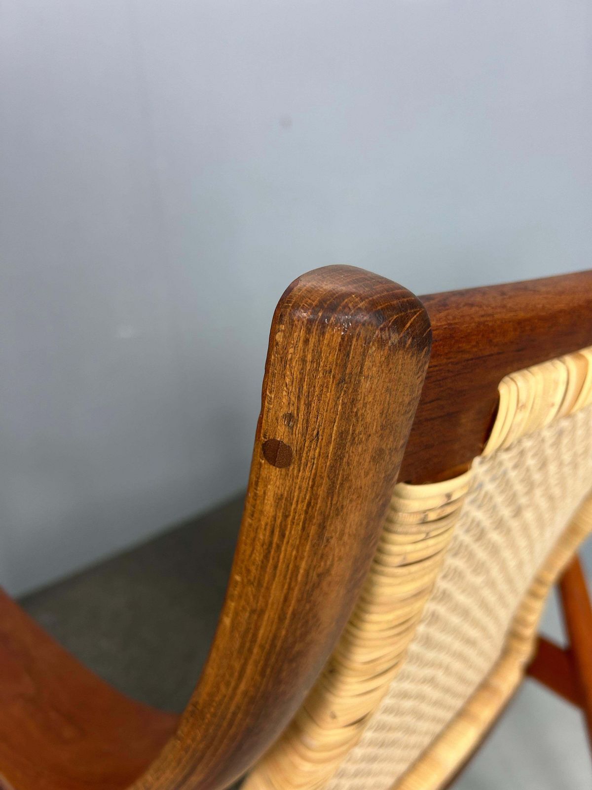Furniture Peter Hvidt& Orla Mølgaard Nielsen Fd146 Cane Back Easy Chair, Denmark photo