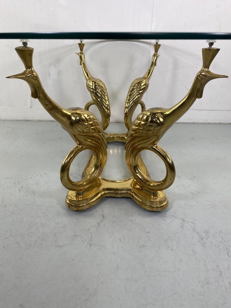 Elegant Peacock Brass Coffee Table Maison Charles Style  France photo for sale