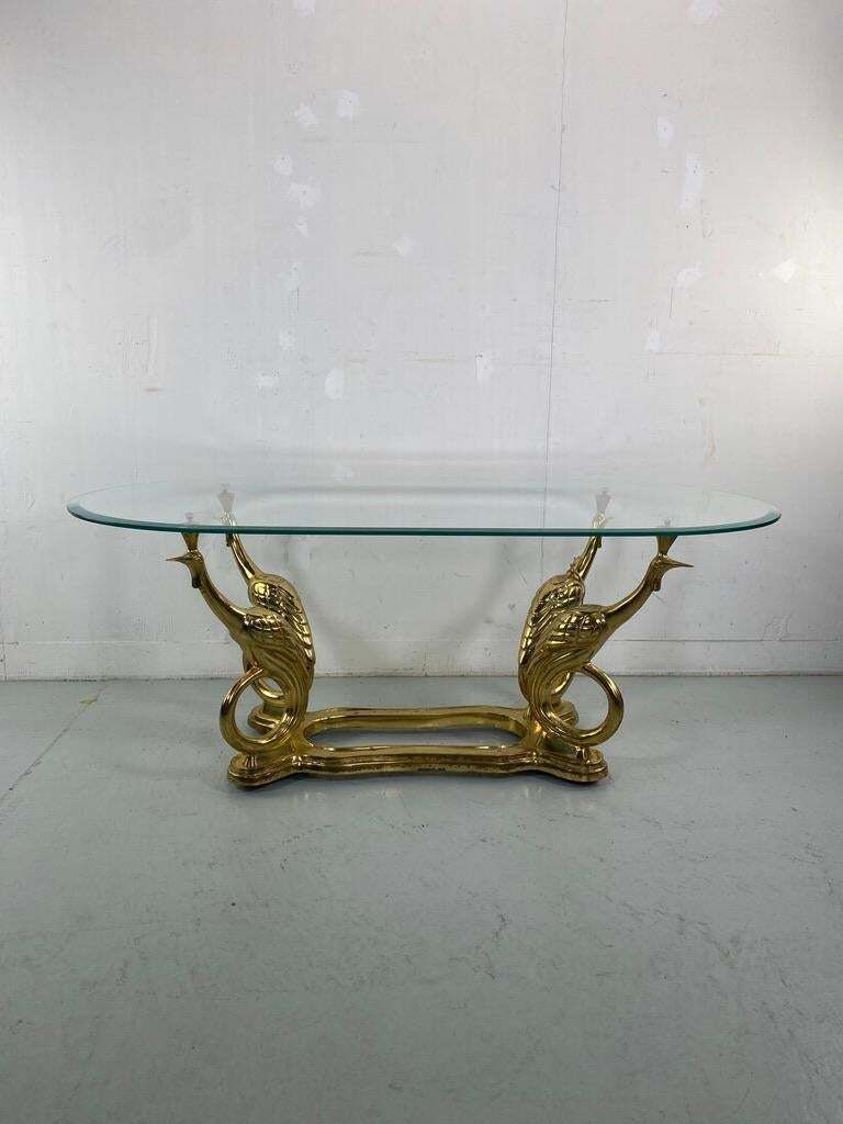 Elegant Peacock Brass Coffee Table Maison Charles Style  France photo Furniture