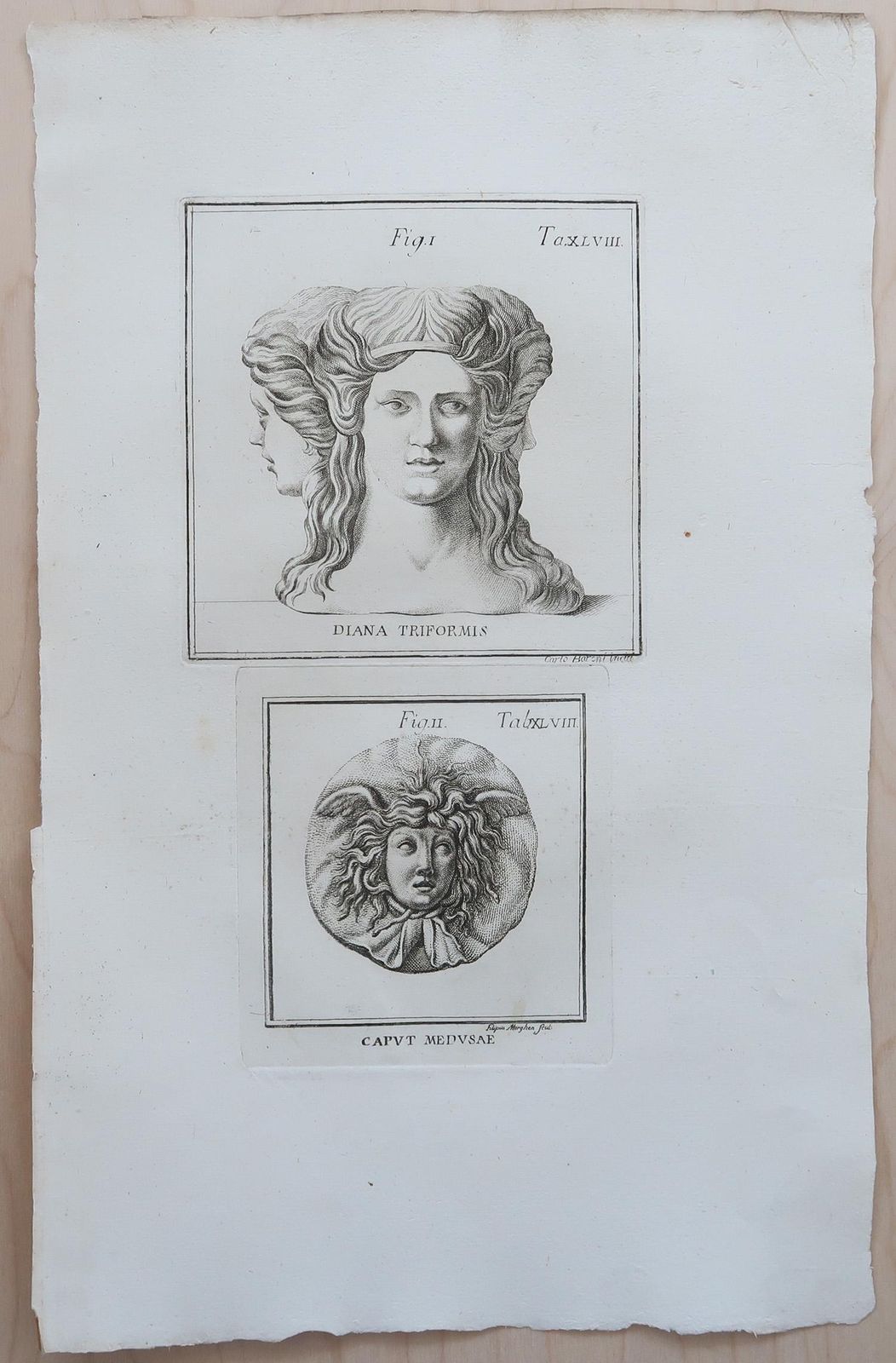 Large Scale Original Antique Grand Tour Prints  Masks. Rome, 1776 photo for sale