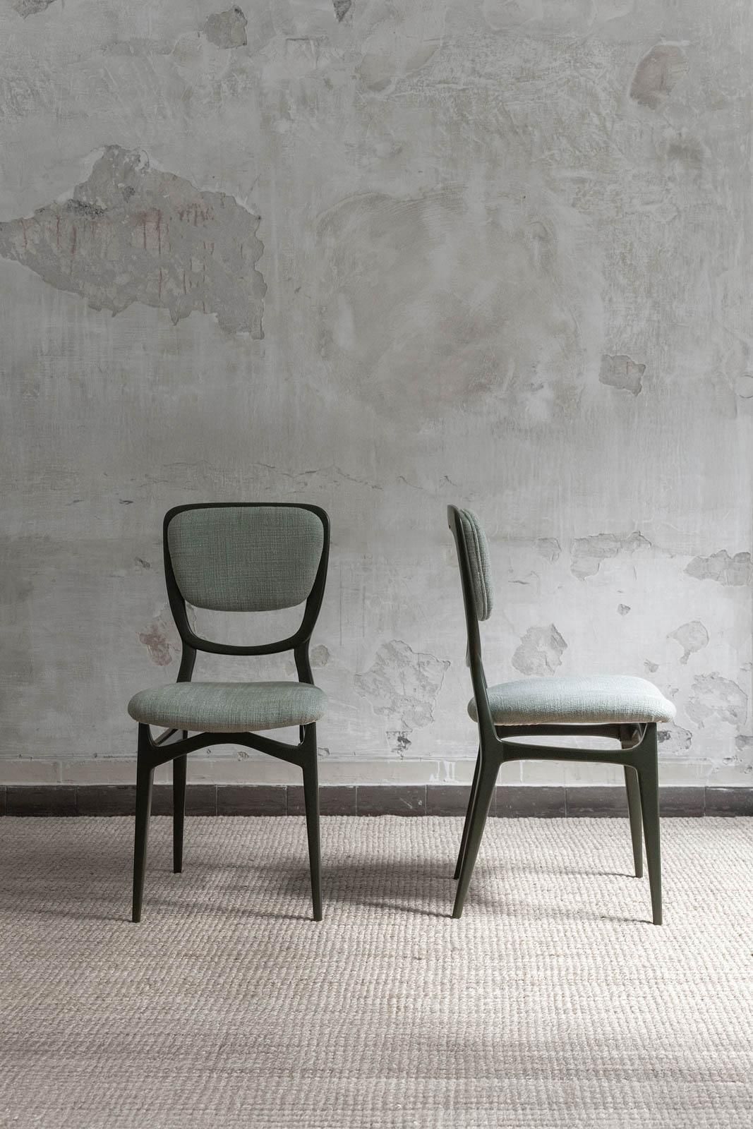 Set Of Seven Chairs With Lacquered Wood Frame, Upholstered In Dedar Fabric photo Furniture