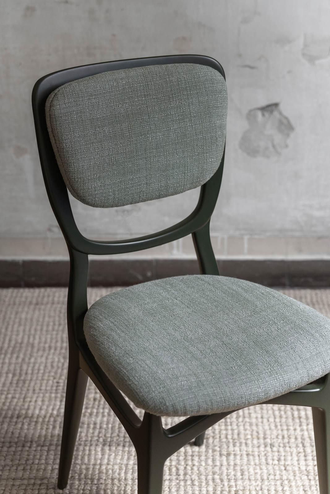 Set Of Seven Chairs With Lacquered Wood Frame, Upholstered In Dedar Fabric photo buy