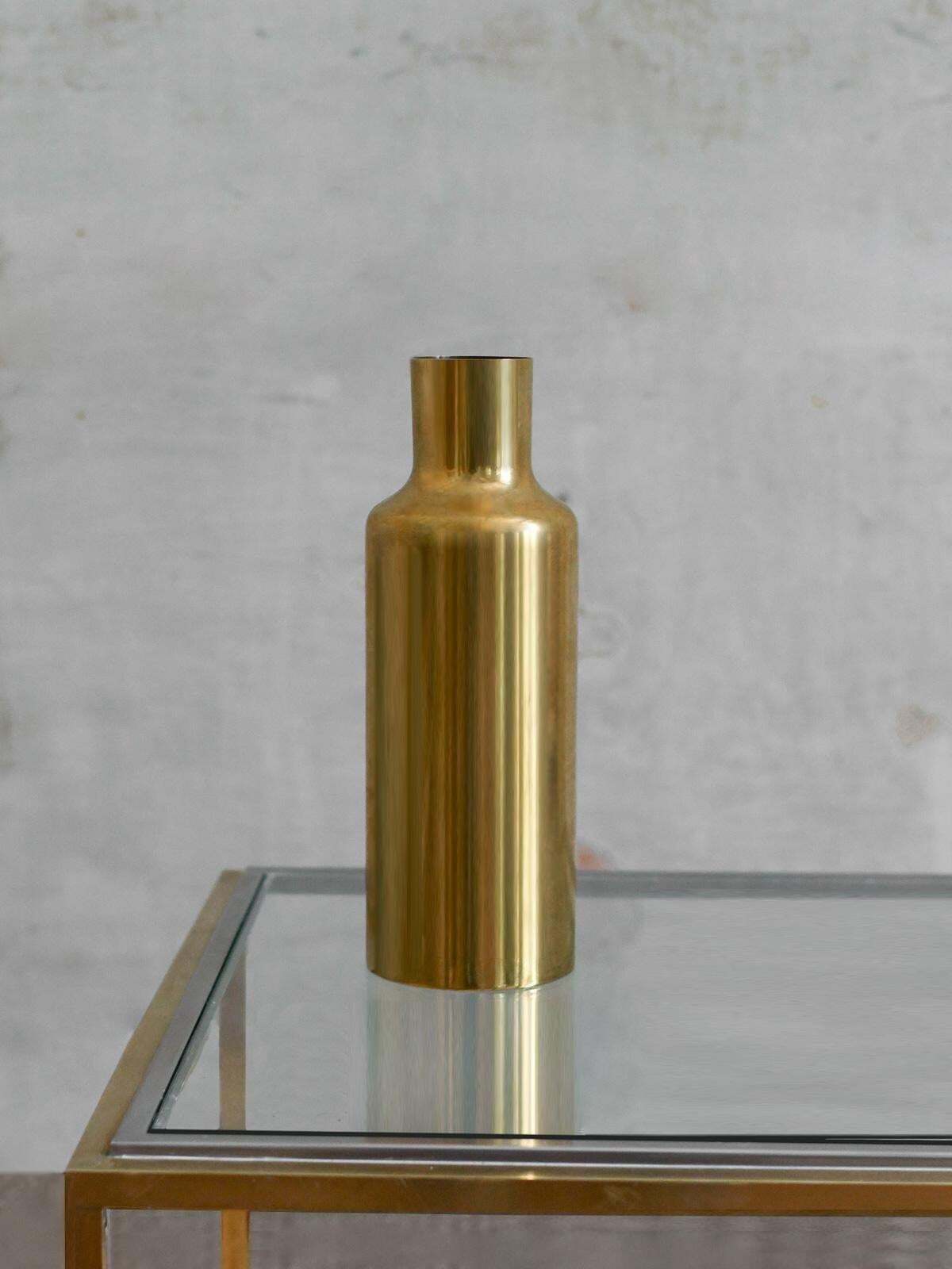 Gold Plated Metal Vase By Marino Marini, 1970 photo furniture