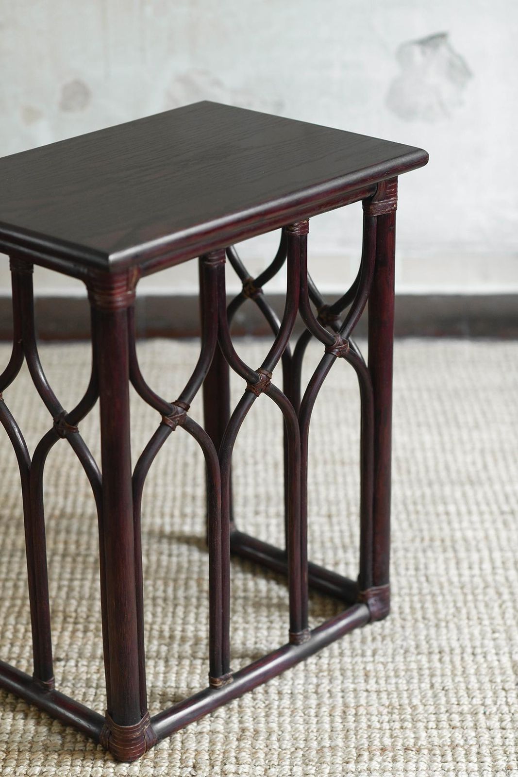 Pair Of Nesting Side Tables In Bent Bamboo – Lyda Levi For Mcguire San Francisco photo 3033.0