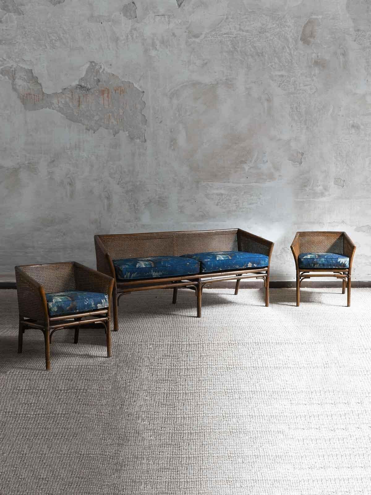 Living Room Set In The Style Of Mcguire San Francisco 1970 photo furniture