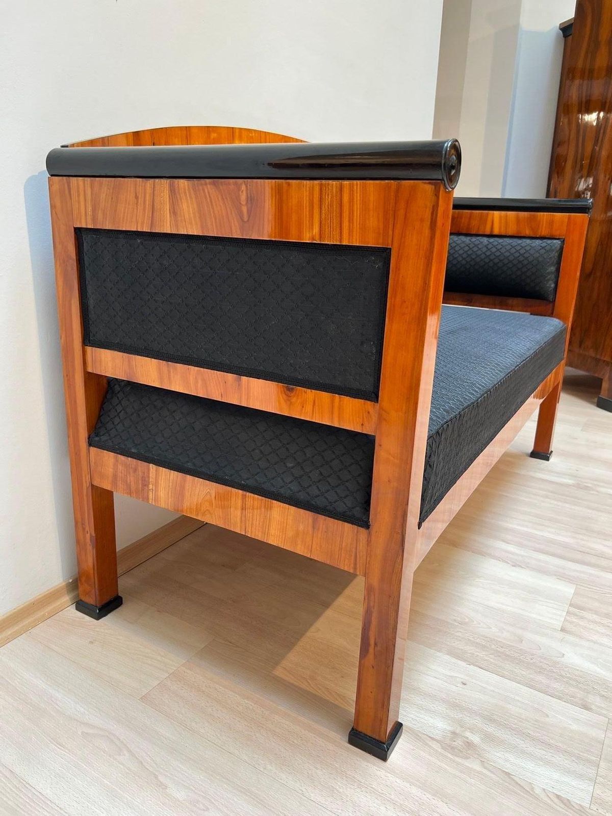 Biedermeier Sofa, Cherry Veneer, Horsehair, South Germany Circa 1830 photo buy
