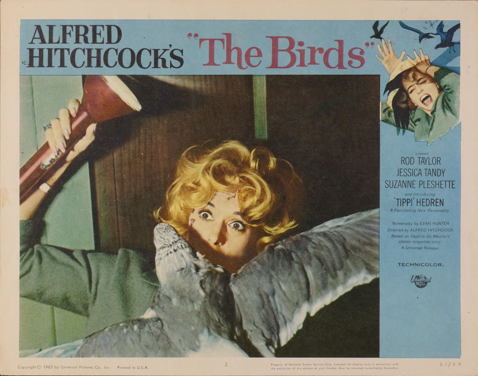 Unknownthe Birds – Original Lobby Card, Directed By Alfred Hitchcock1963