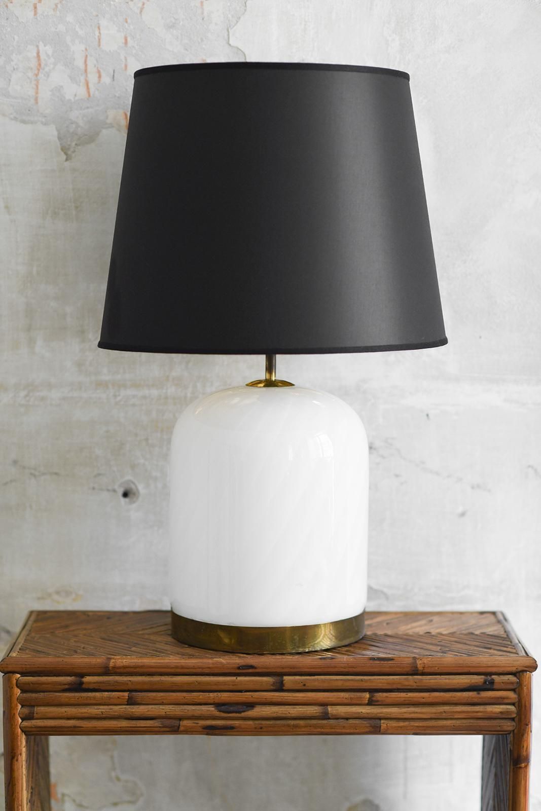 Table Lamp By Tommaso Barbi In Murano Glass With Brass Details, 1989 photo for sale