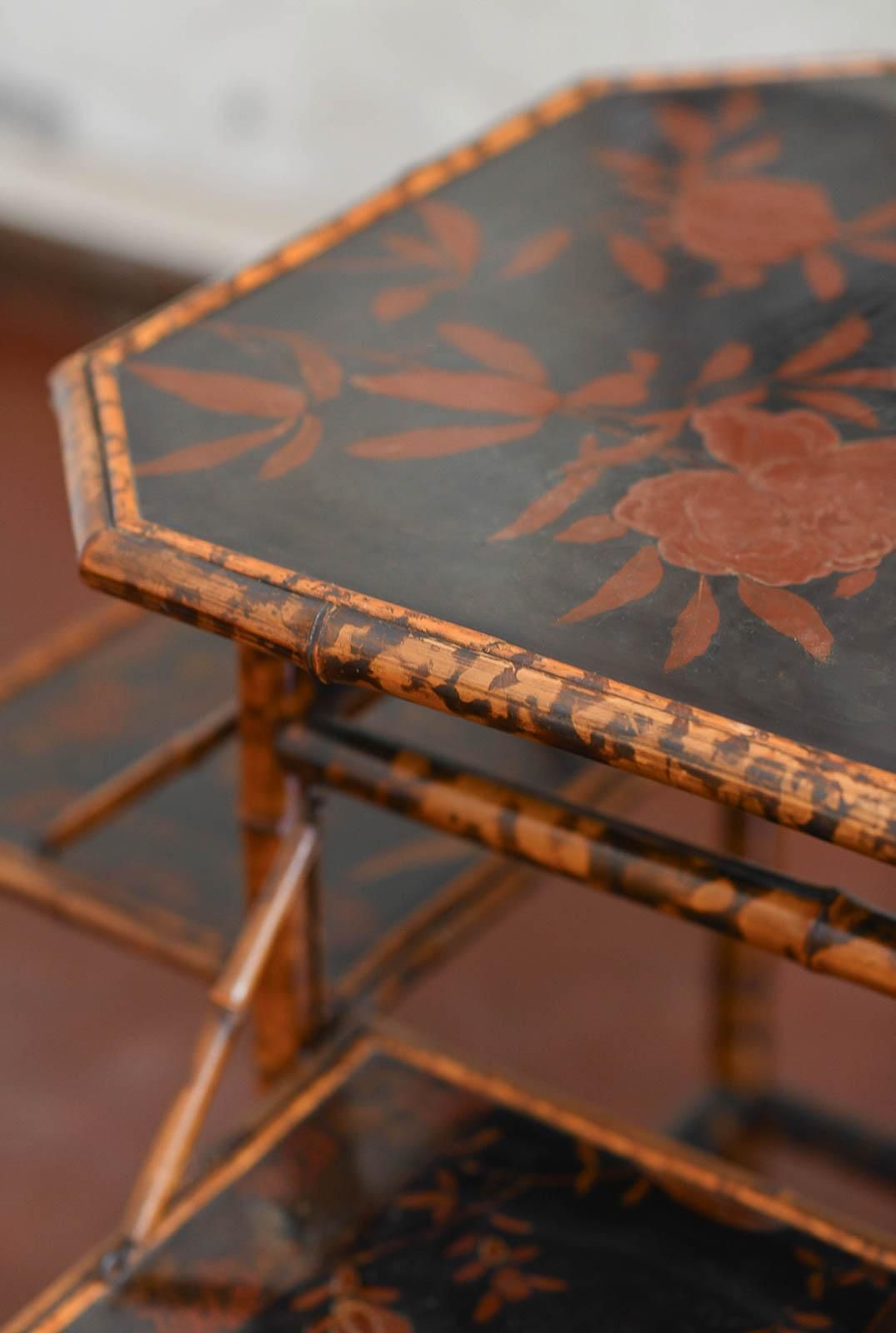 “Tea Table” In Bamboo And Lacquered Wood, Attributed To Perret & Vibert, France photo vinterior