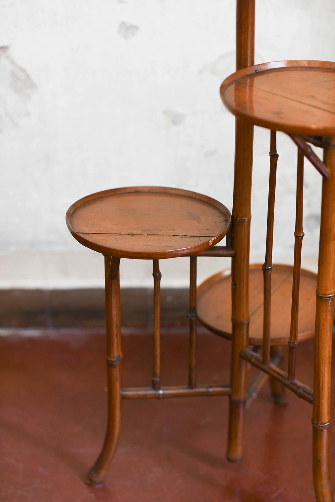 Bamboo Valet Stand With Three Shelves, Early 20th Century photo 3033.0