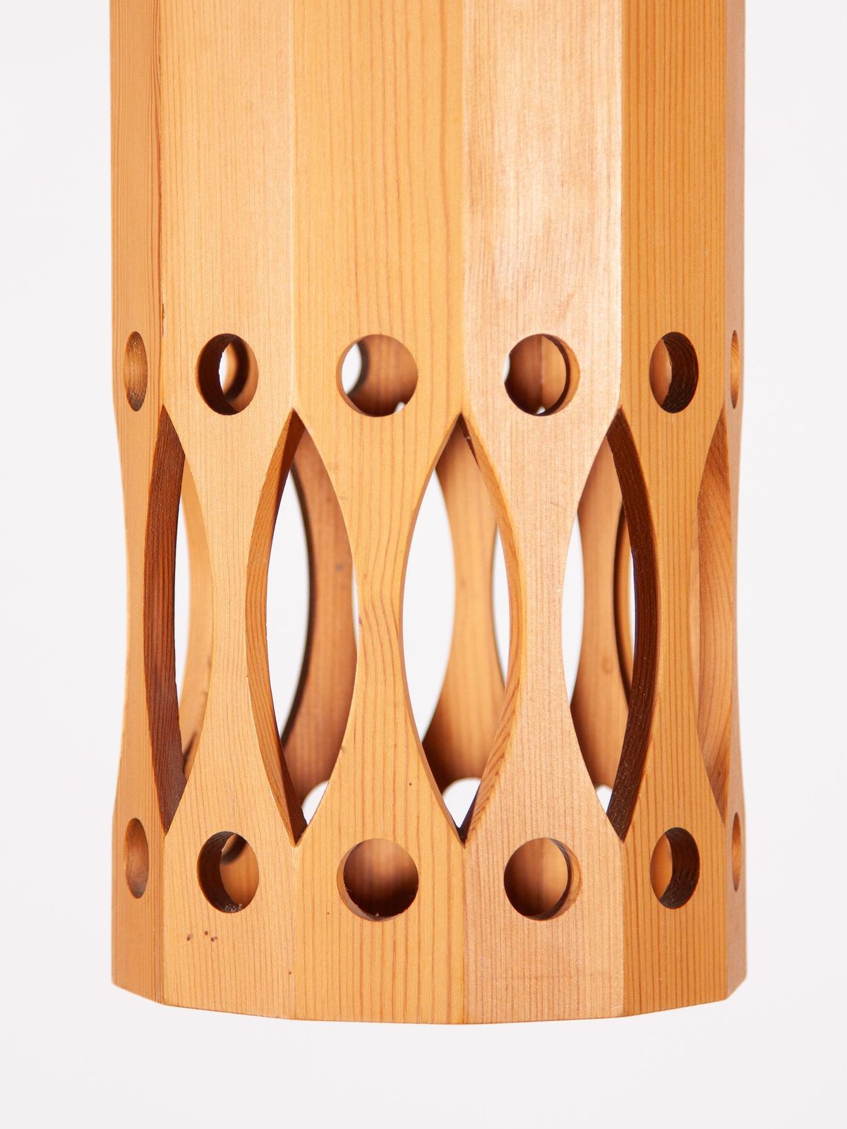 Midcentury Modern Pinewood Pendant By L.O. Nilsson For Nordisk Present, 1970s photo buy