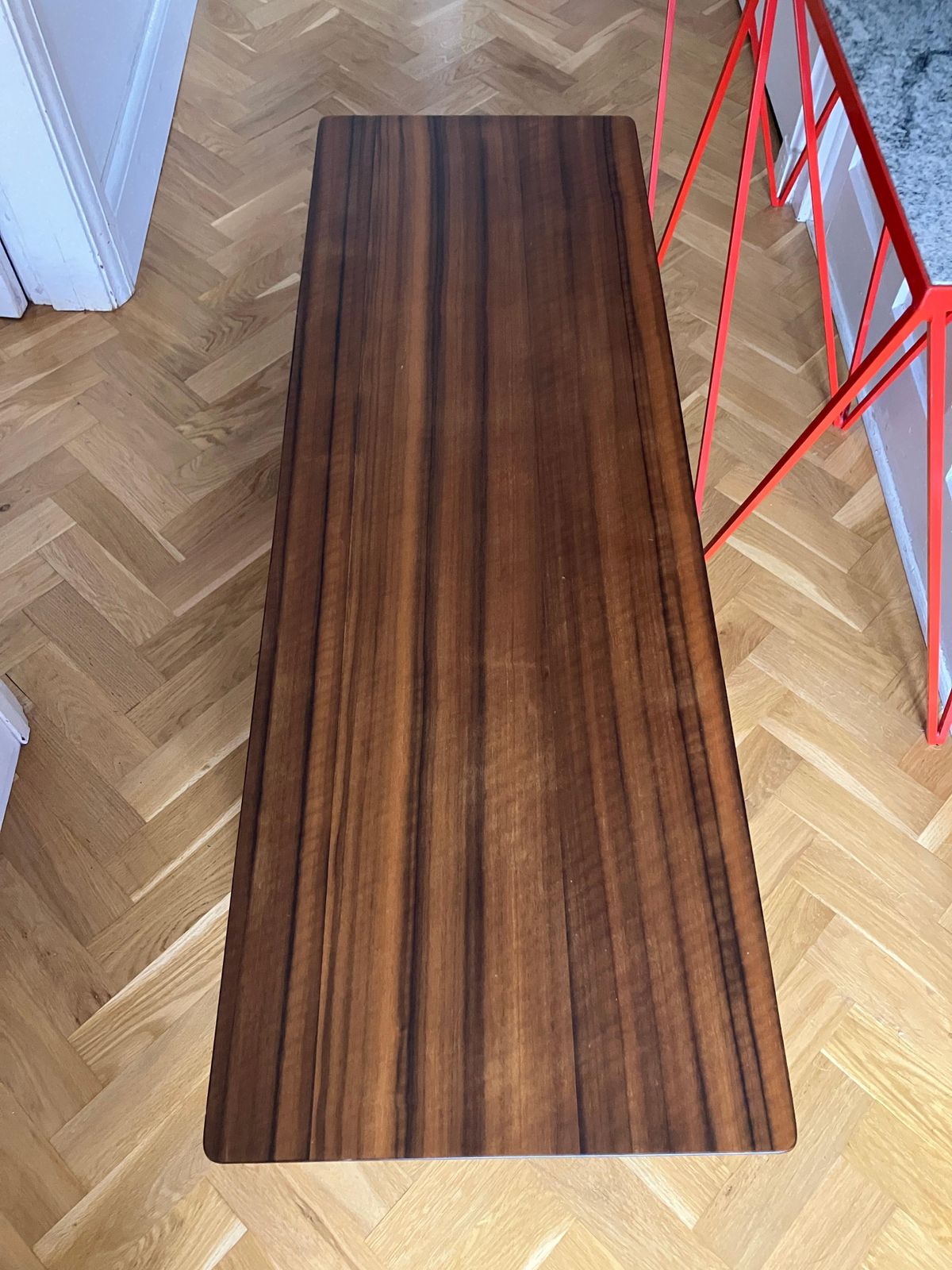 Mid Century Zebra Wood Low Coffee Table 60's Darkwood photo 315.0