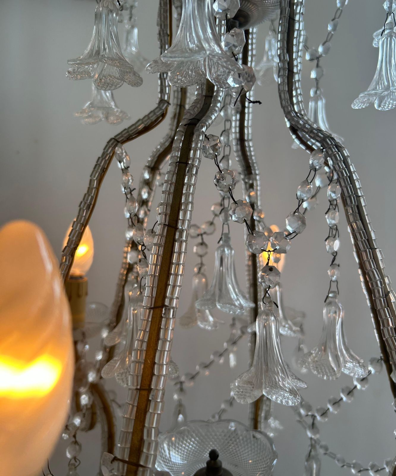 photo for sale Lullaby In The Mist, Magnificent Pair Of Murano Glass Chandeliers, 1950's