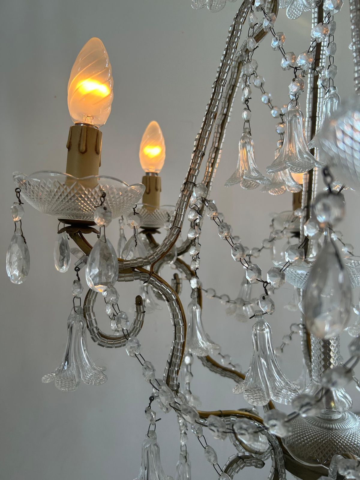 photo buy Lullaby In The Mist, Magnificent Pair Of Murano Glass Chandeliers, 1950's