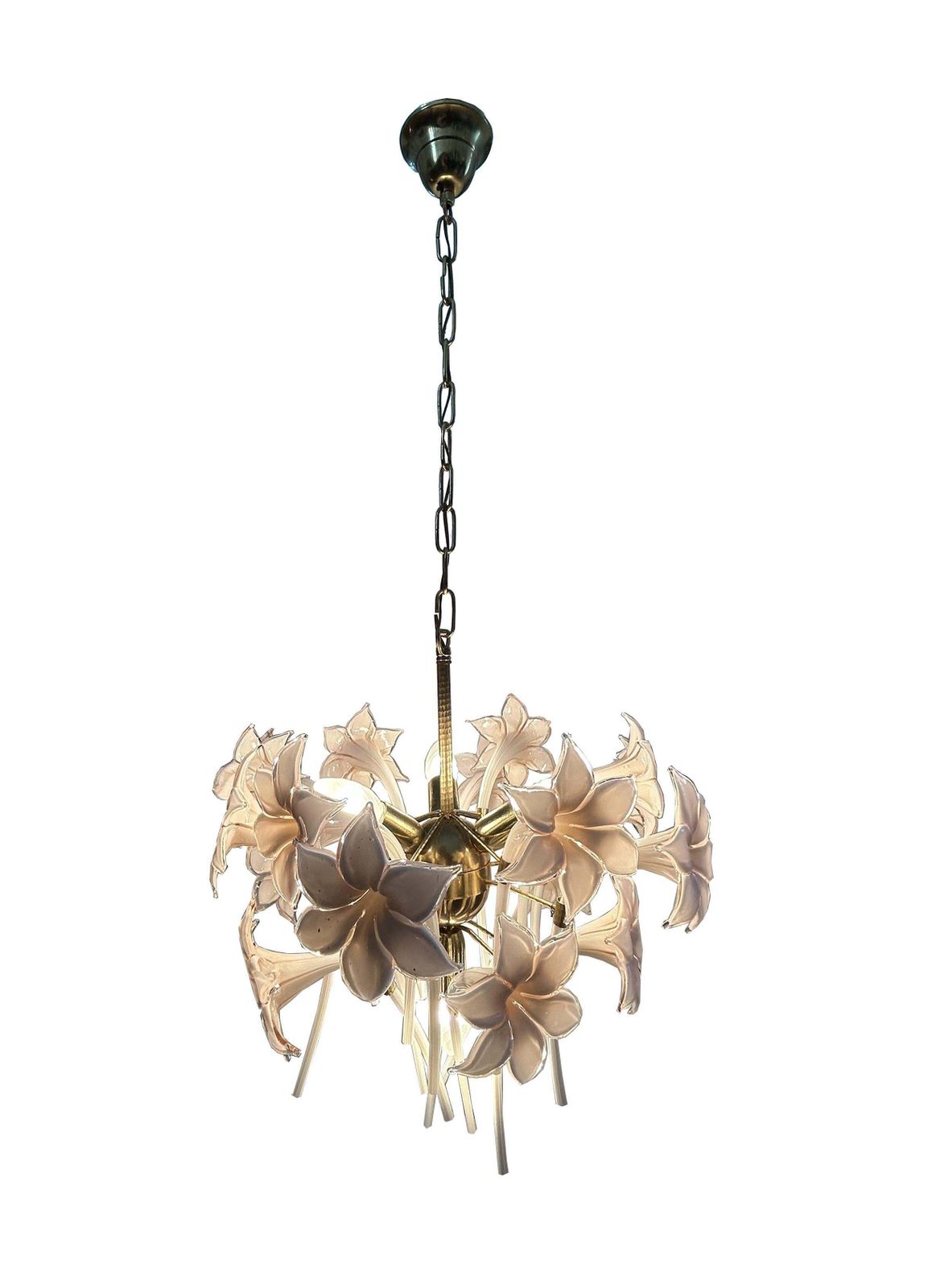 Pink Lily, Spectacular Murano Chandelier, 1980's photo furniture