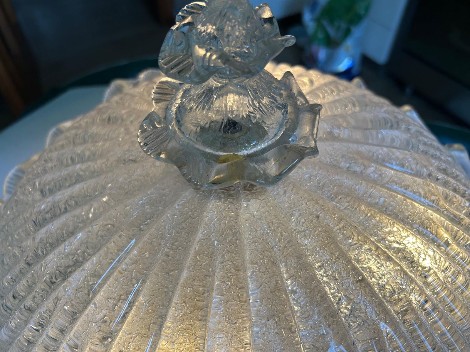 Lighting Sumptuous Murano Glass Pagoda With Gold Inclusions, 1980's photo