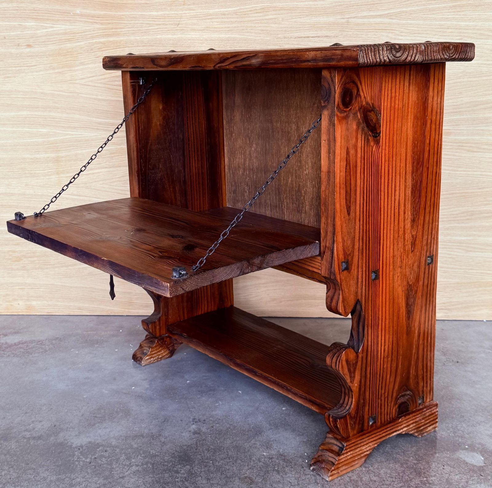 photo for sale Early 20th Fall Front Door Rustic Console Table With Shelve