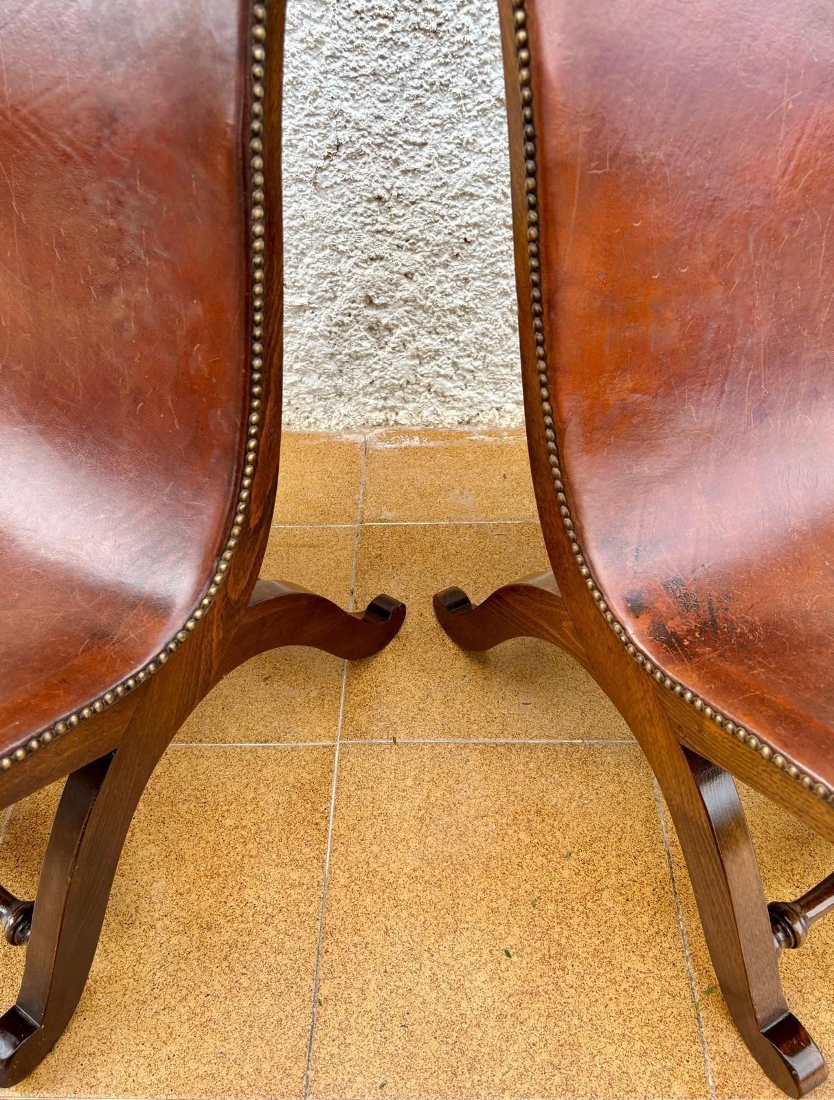photo for sale Ensemble de chaises d'appoint espagnoles en chêne par Pierre Lottier pour Valenti, années 1950