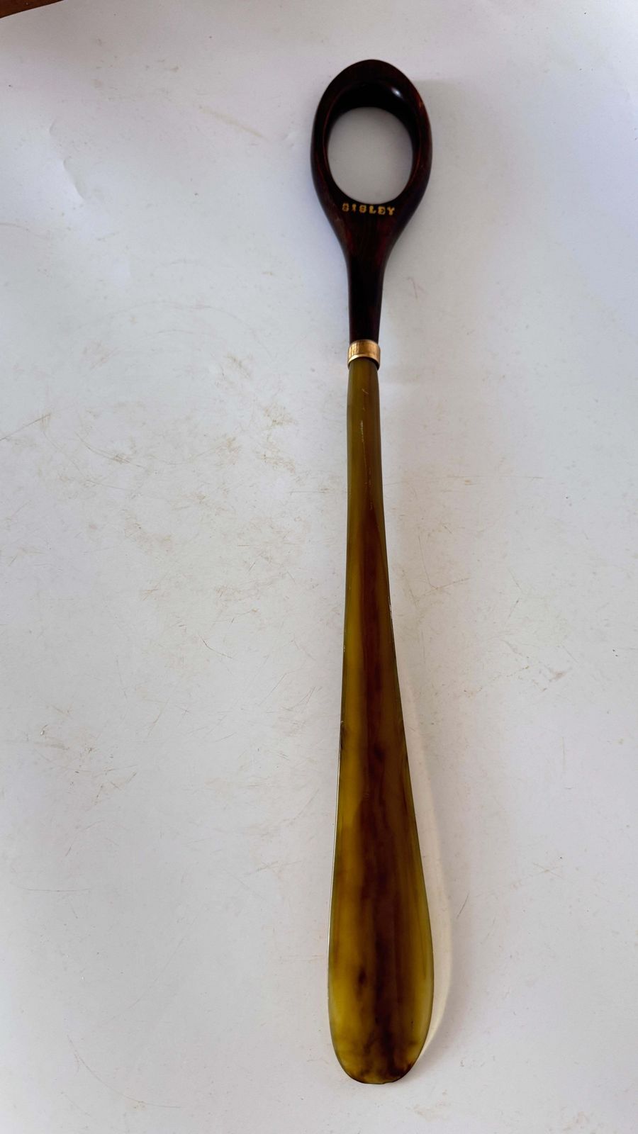 Long Shoehorn In Wood And Horn – French Craft – 1970s photo Home Decor