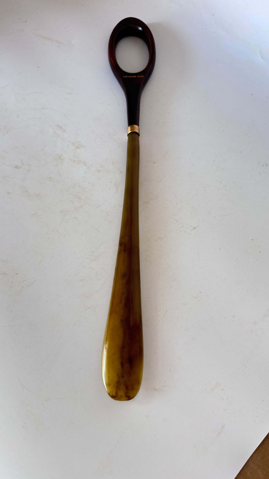 photo furniture Long Shoehorn In Wood And Horn – French Craft – 1970s