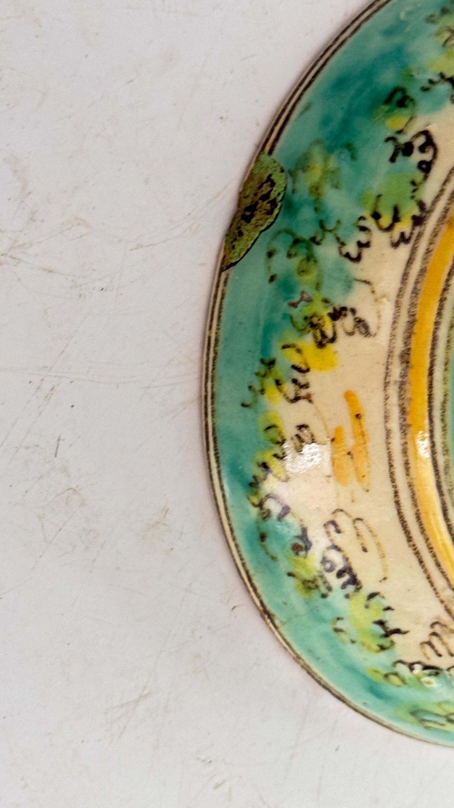 Large Italian Ceramic Vase – Green & Yellow – Knight On Horseback – 1970s photo buy