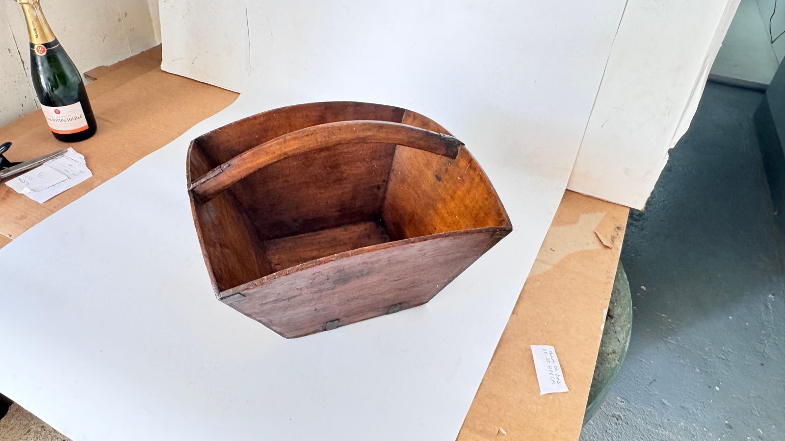 photo buy Early 20th Century Chinese Wooden Rice Measure With Copper Fittings