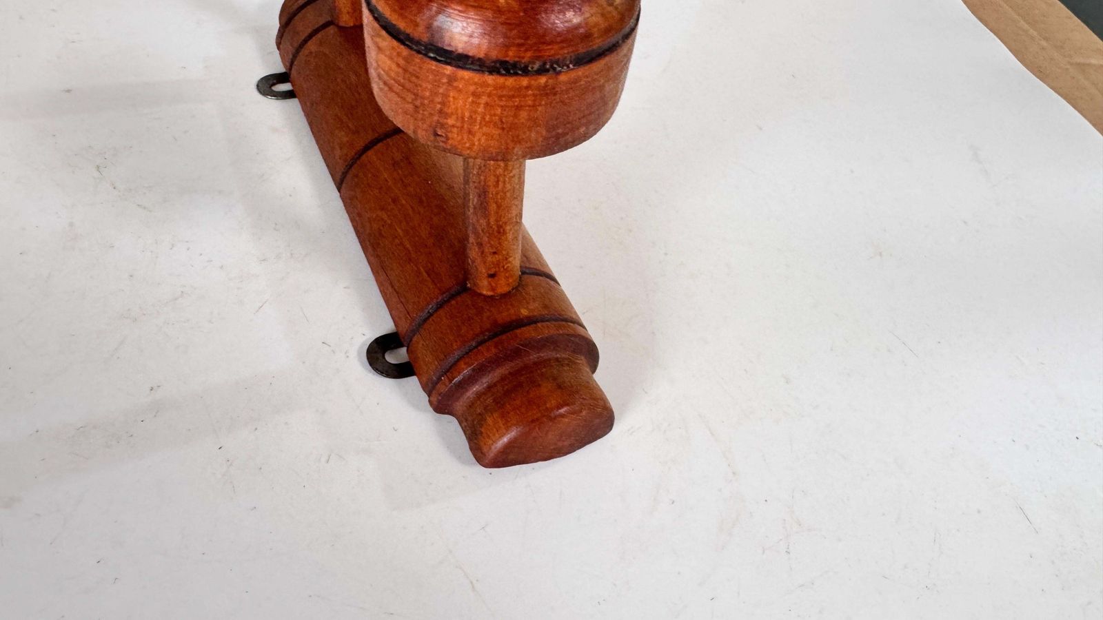 1920s French Wooden Wall Coat Rack With Two Hat And Garment Hooks  Description: photo vinterior