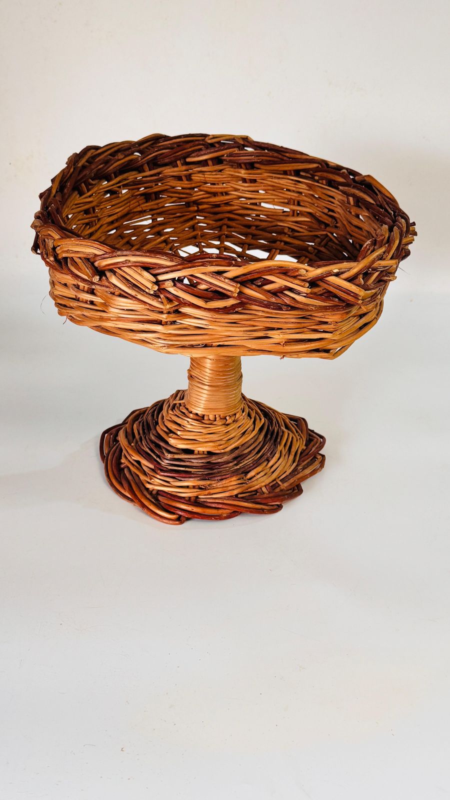 Rattan Italian Basket Fruit Bowl Centerpiece, 1970s photo buy