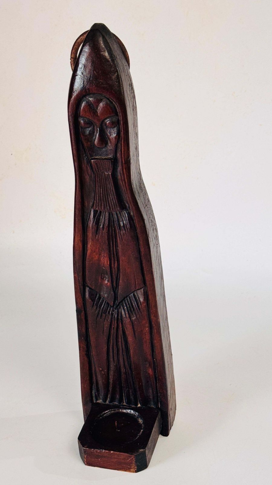 photo for sale Abstract Wood Candle Holder Sculpture France 19th Century