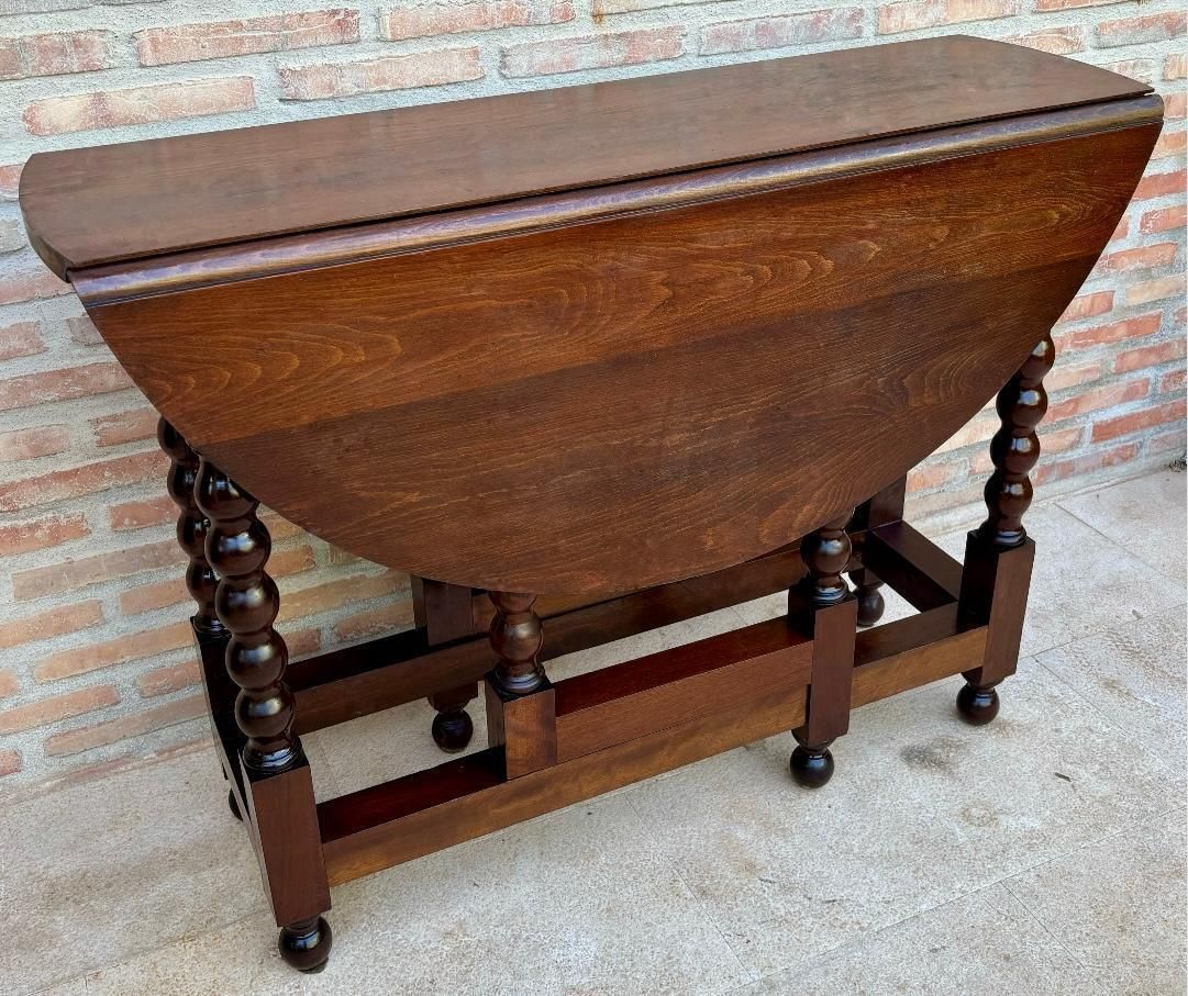 Table à manger ronde française à abattants, 1900 photo furniture