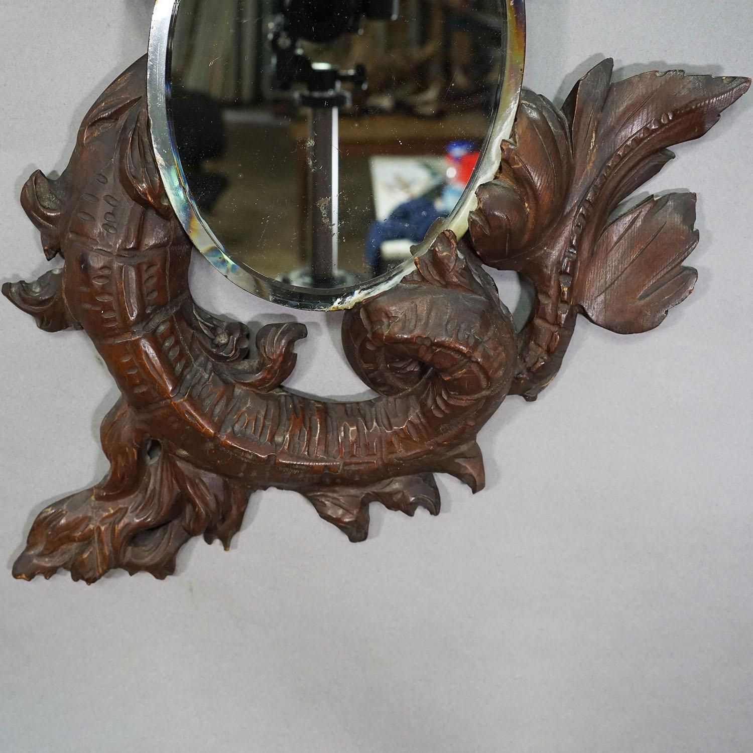 Victorian Mirror With Carved Dragon In The Manner Of Gabriel Viardot Ca. 1880 photo vintage