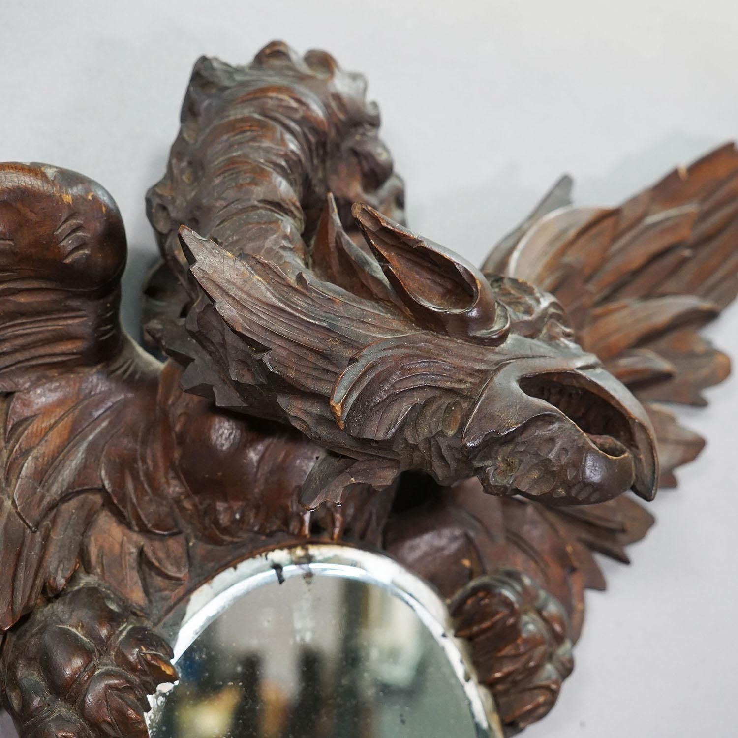 2202.0 Victorian Mirror With Carved Dragon In The Manner Of Gabriel Viardot Ca. 1880 photo