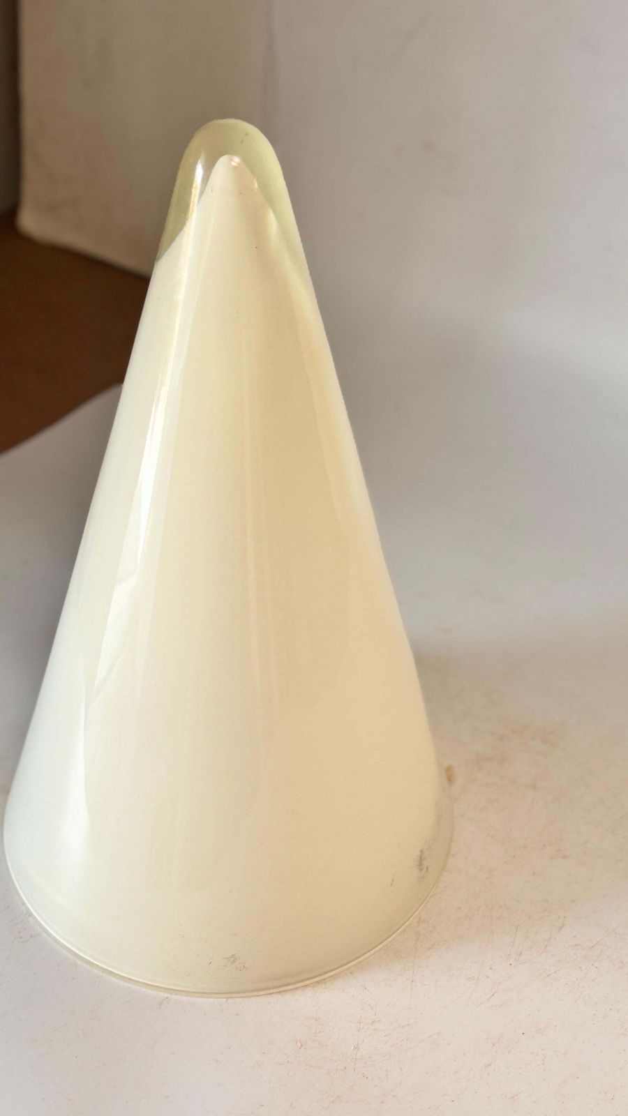 Glass Cone Opalescent  Table Lamps France 1970 photo buy