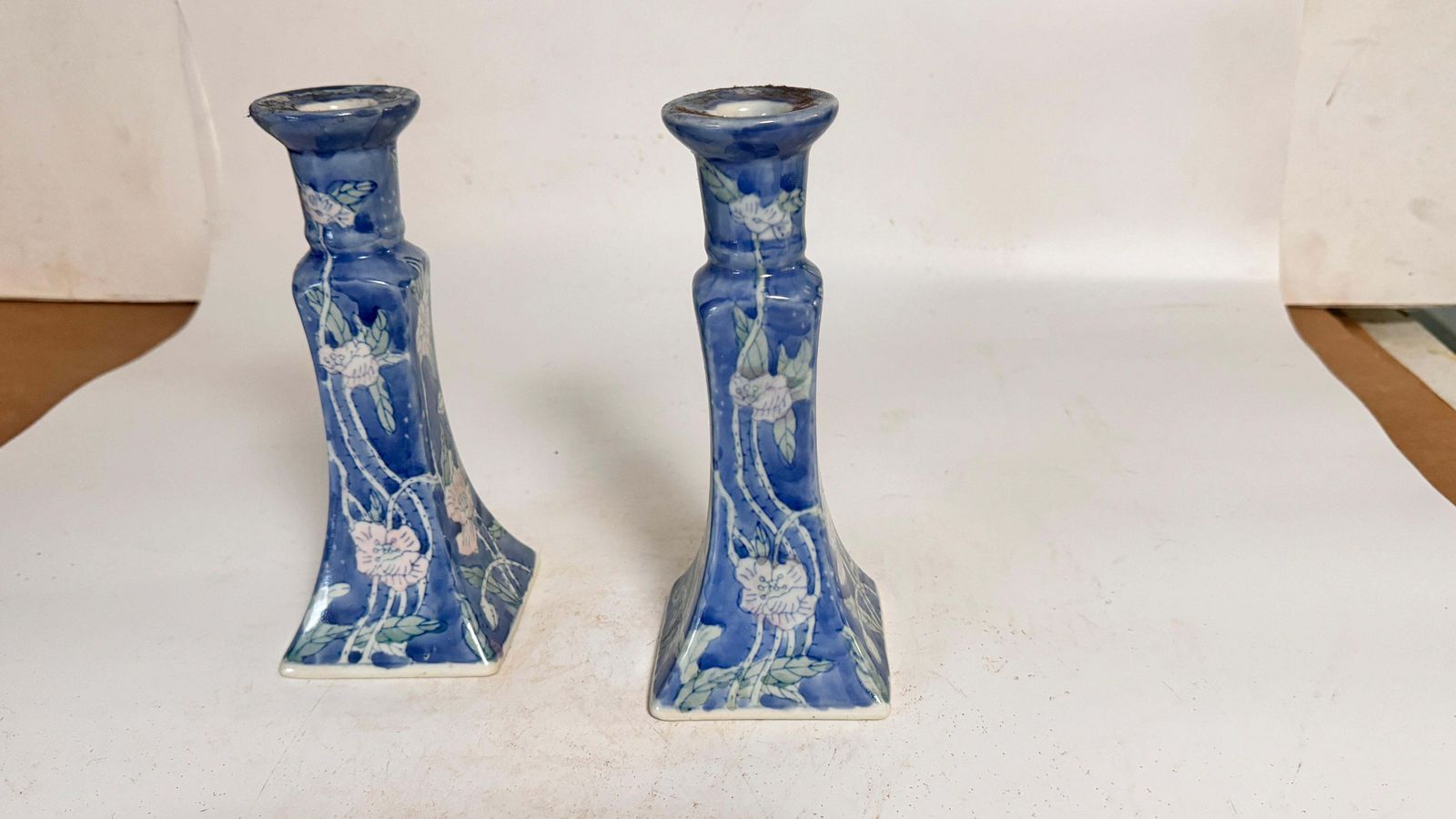 French Pair Pair Of Candle Holder In Blue Ceramic France 1970s photo furniture