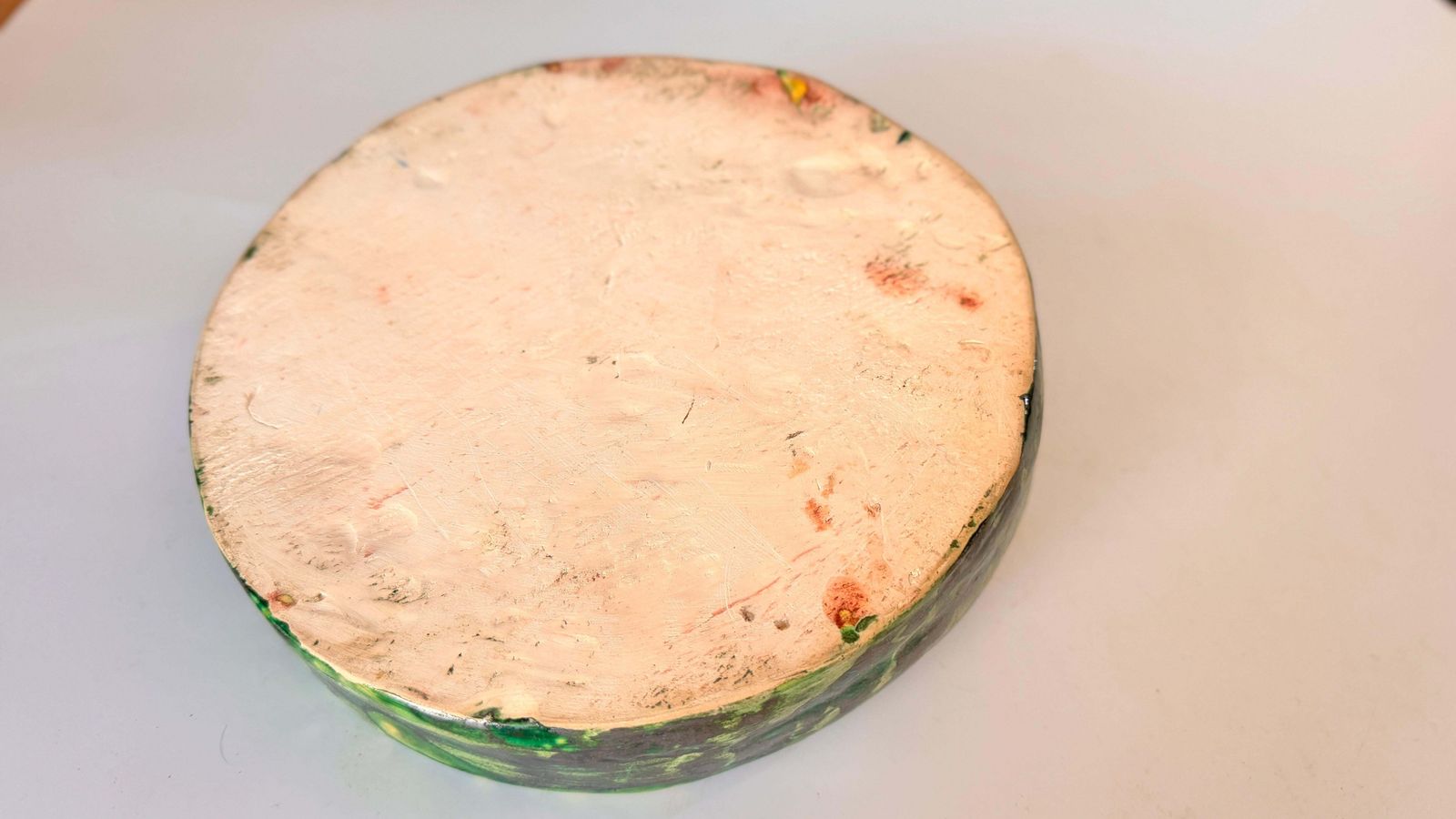 Cheese Or Serving Tray In Ceramic  France 1970s Green And Yellow Color photo buy