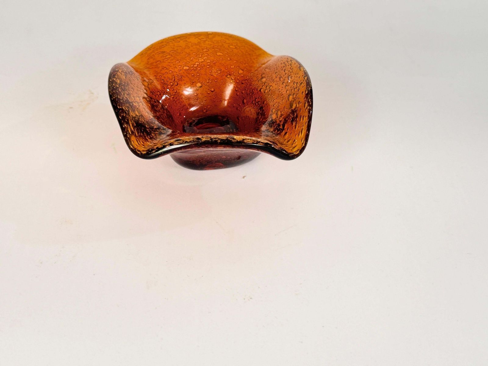 Vide Poche Or Ashtray In Glass, Bubles Patterns France, Circa 1970 From Biot photo 287.0