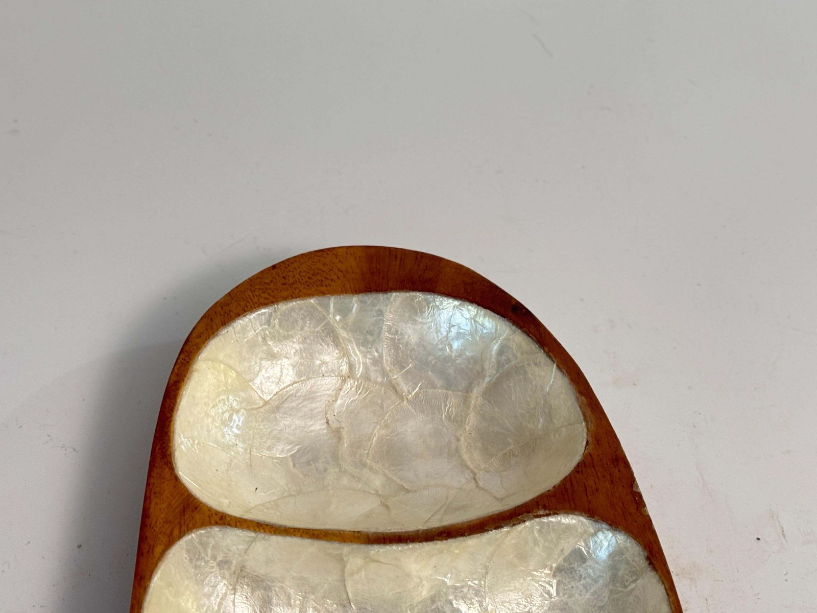 Mid Century French Decorative Wood And Mother Of Pearl Dish / Vide Poche  1970s photo vinterior