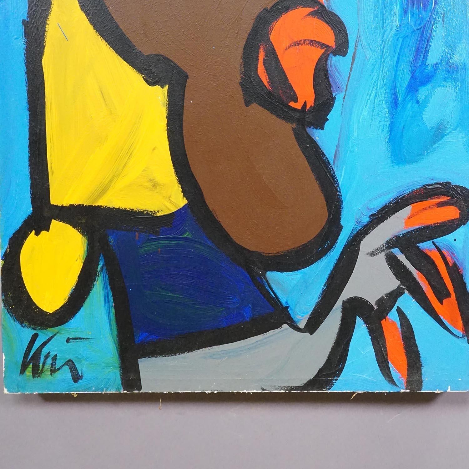 20th Century Abstact Oil Painting By Peter Robert Keil, Germany photo 1750.0
