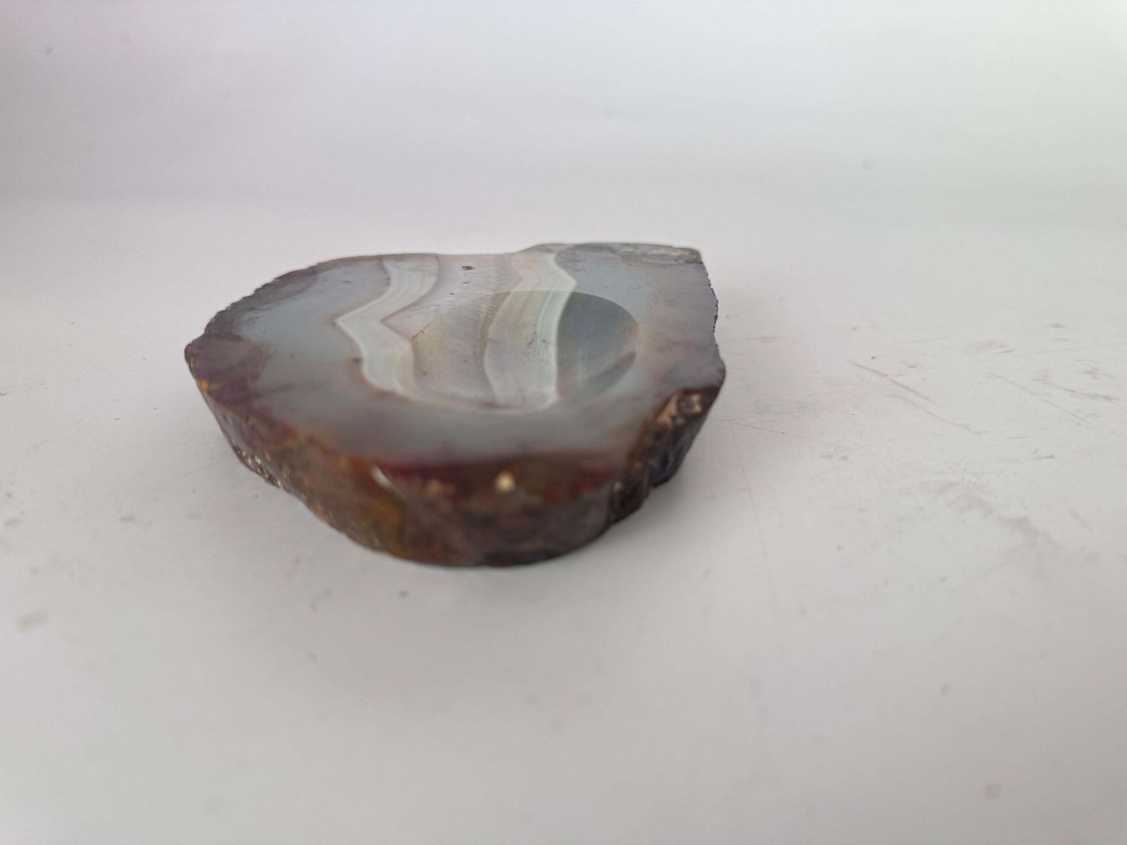 Agate Ashtray Or Vide Poche, Grey And Brown Color, Italy 1970 photo for sale