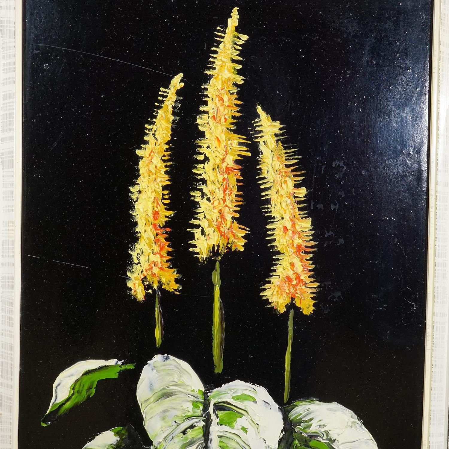A Set Of Five Vintage Flower Still Live Paintings photo vinterior
