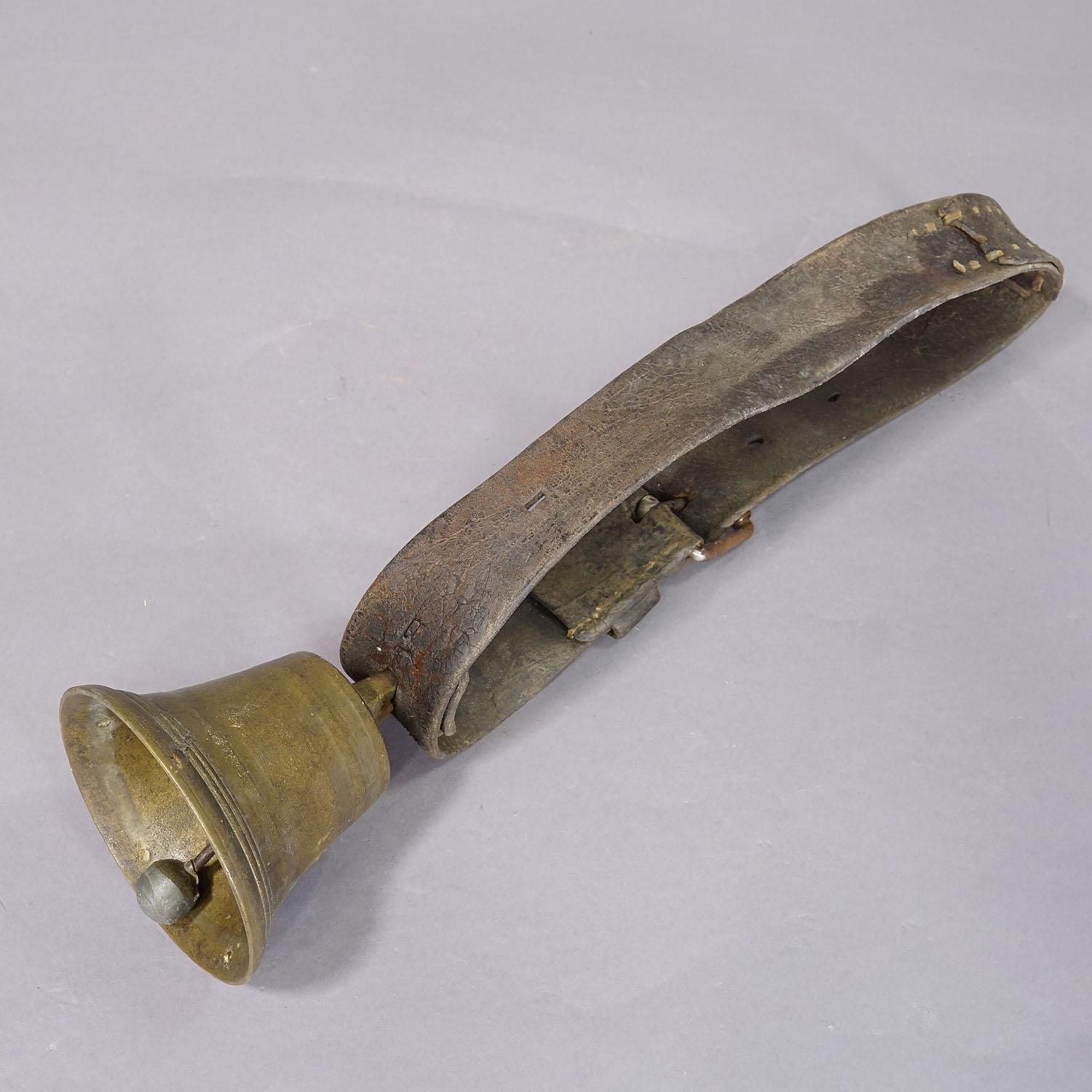 Antique Casted Bronze Cattle Bell Made In Switzerland Ca. 1900s photo vintage