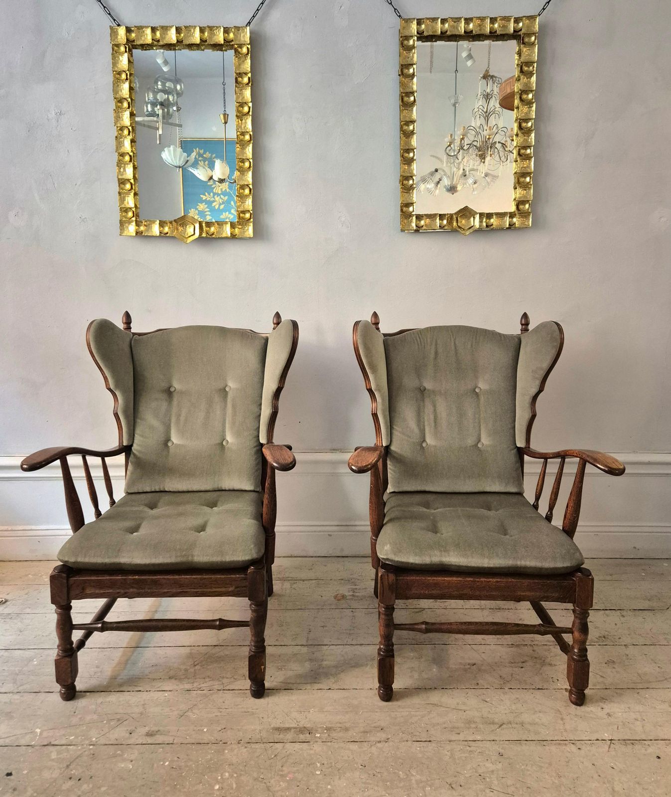 A Pair Of Wingback Chairs, Scandinavian, 1960/70s. photo furniture