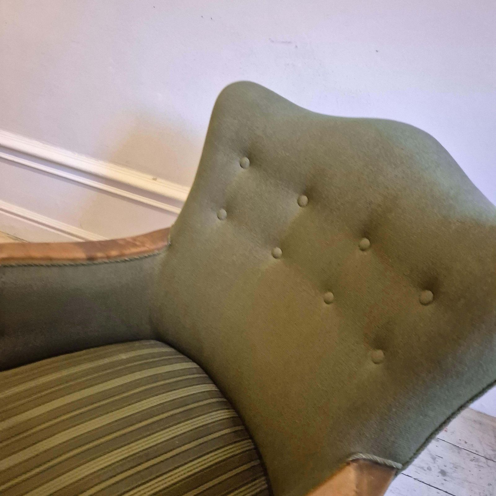 Danish Modern Armchairs By Alfred Christensen. Beautiful Shape, Brass Feet. photo 3459.0