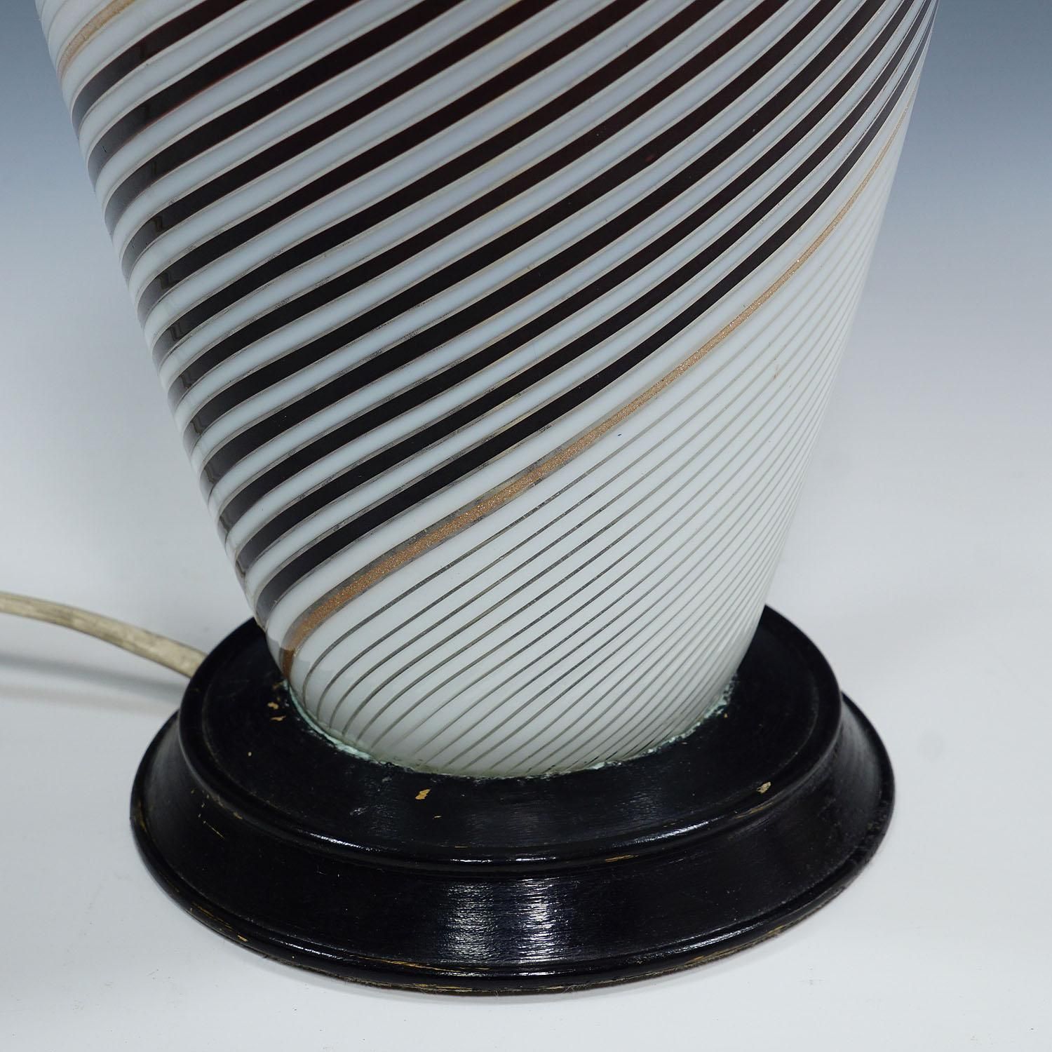 Dino Martens For Aureliano Toso Lamp In Filigree Glass Ca. 1950s photo buy