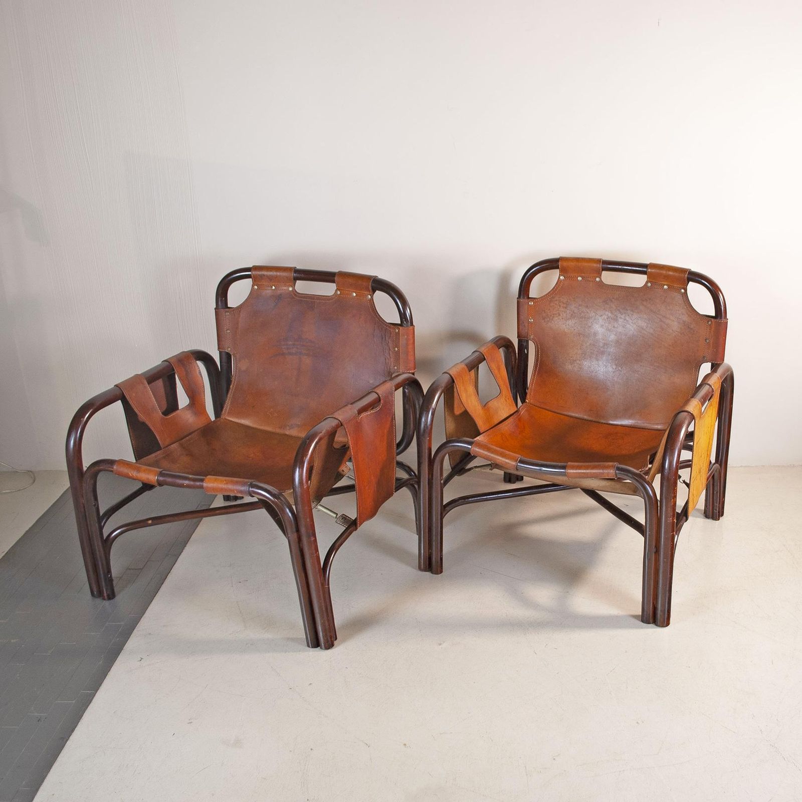 Tito Agnoli Set Of Two Bamboo Cane Armchairs 1960s photo 3402.0